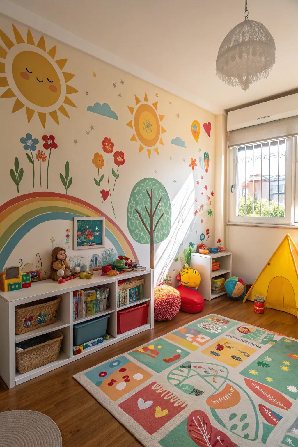 DIY wall art transforms walls into enchanting, imaginative areas.