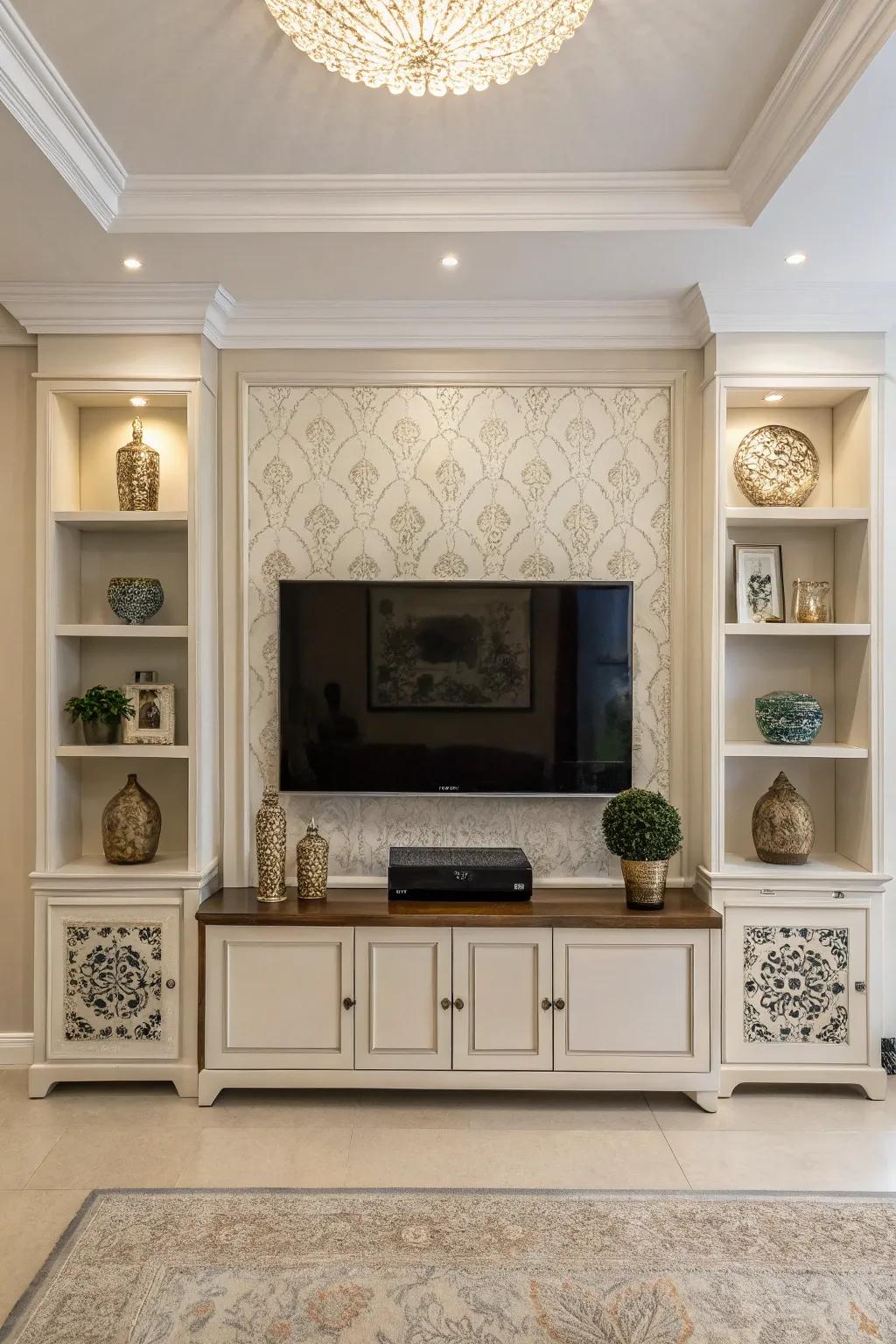 Symmetry introduces harmony and balance to your TV decor.