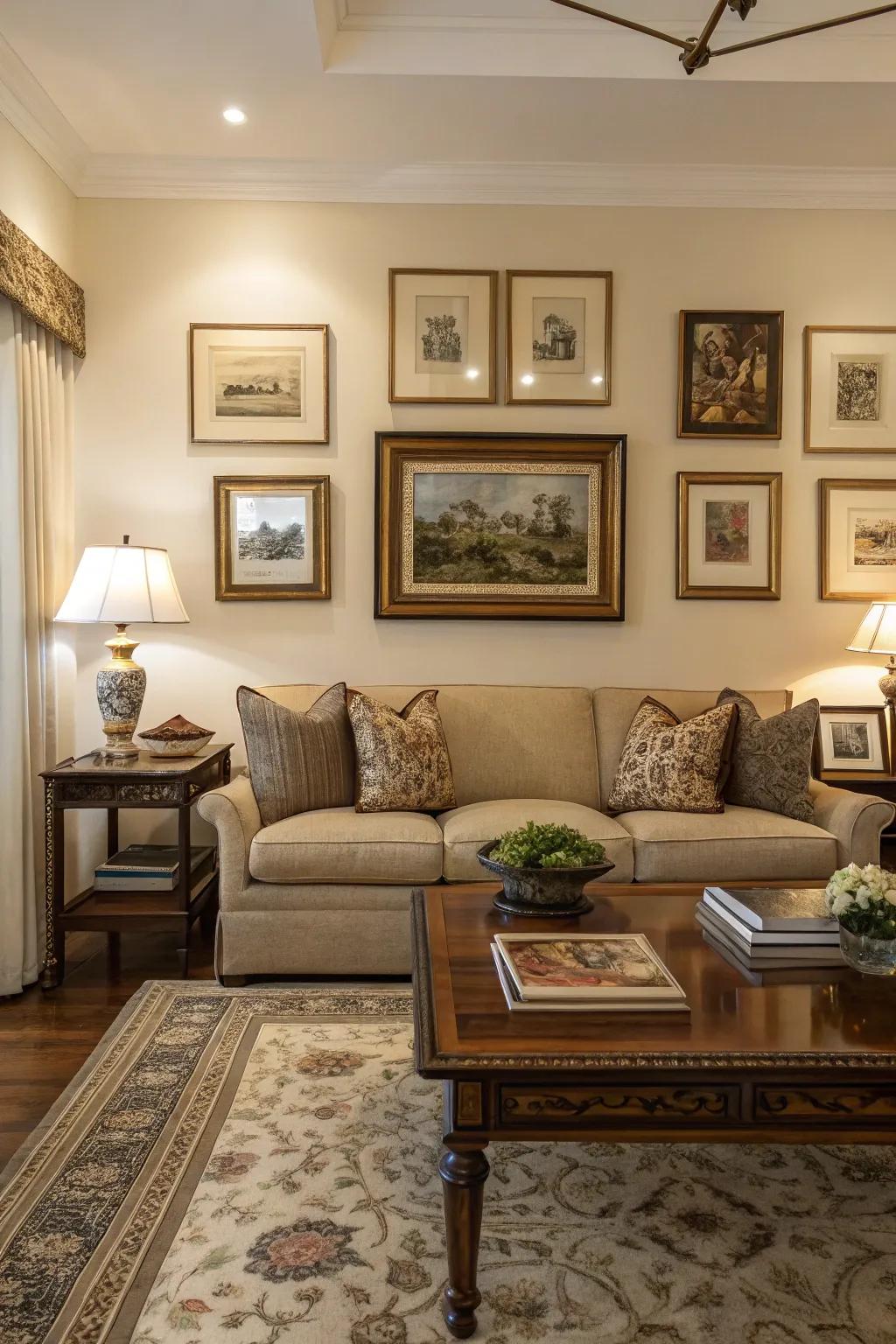 Encased art imparts a timeless refinement to any area.