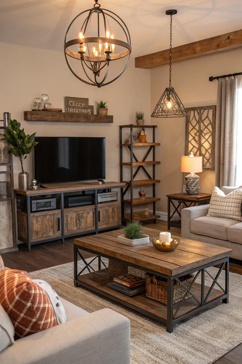 Metal highlights improve the modern look of the design.