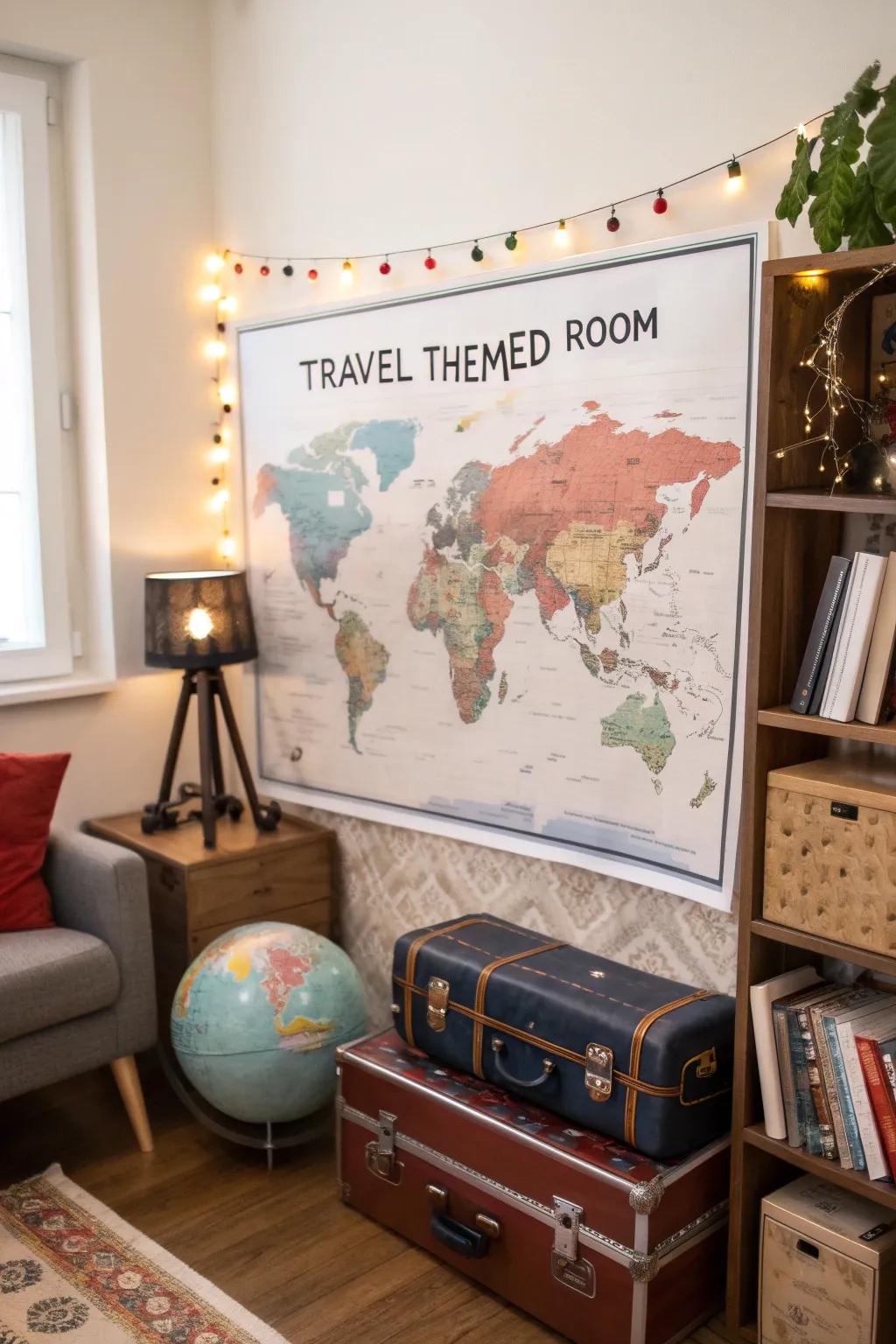 Map posters celebrate shared adventures.