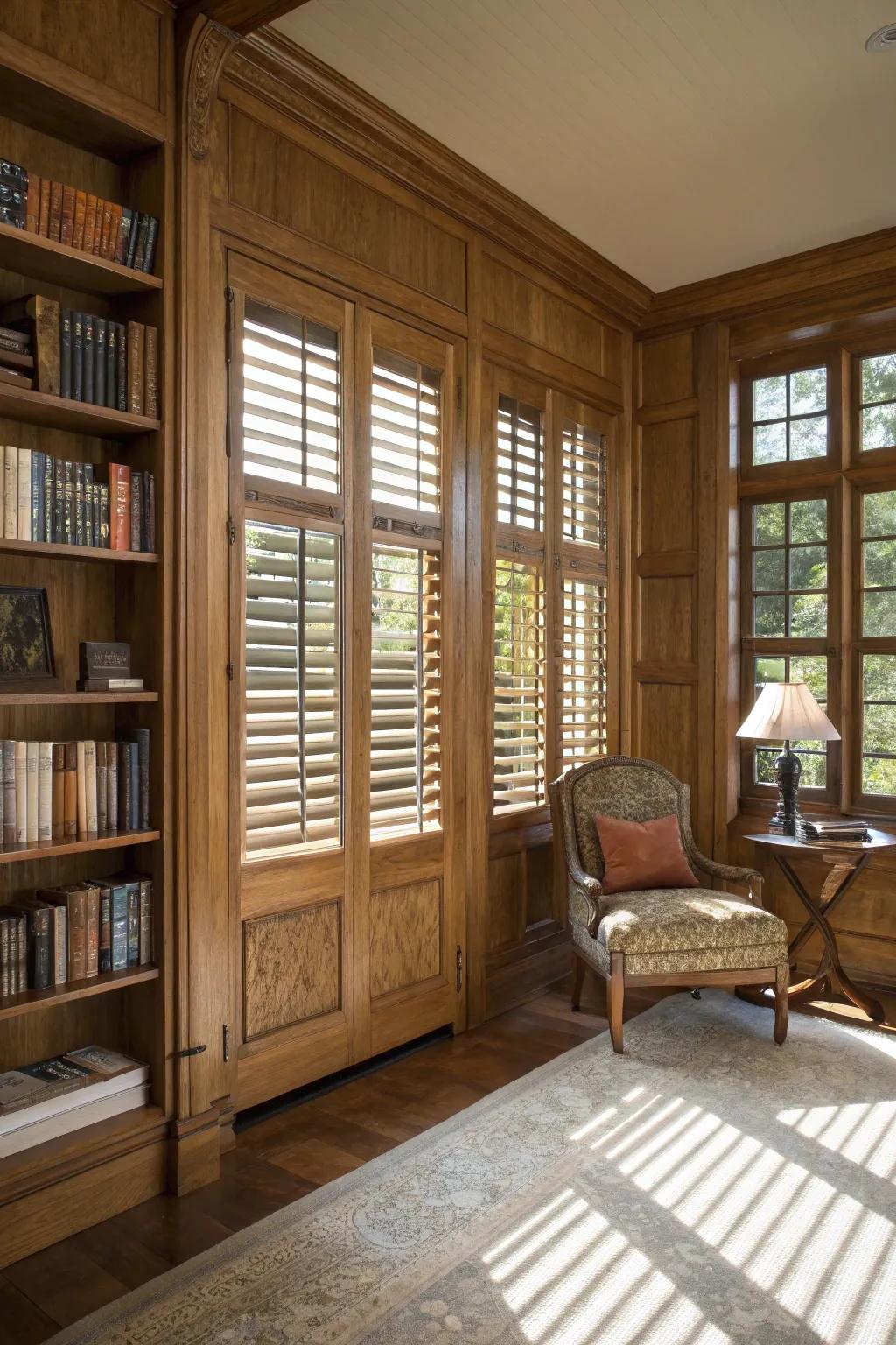 Shutters deliver classic elegance and privacy.