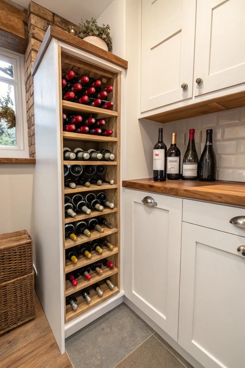 Upright storage choices maximize efficiency in limited areas.