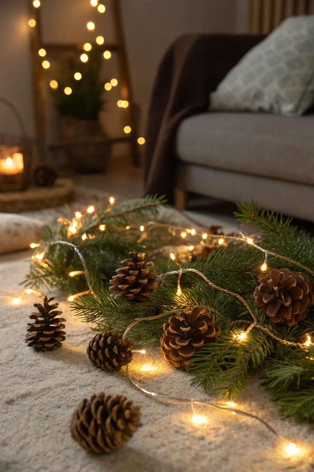 Beautify your table using sparkling lights.