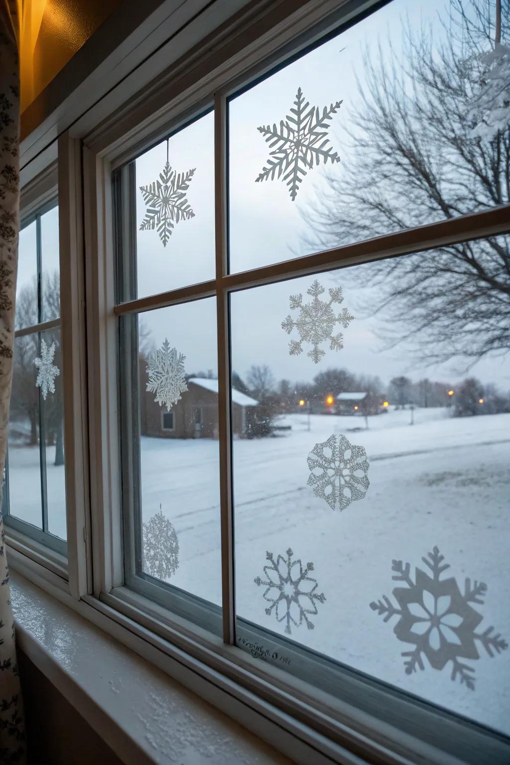 Hoarfrost ledge clings usher the charm of winter indoors.