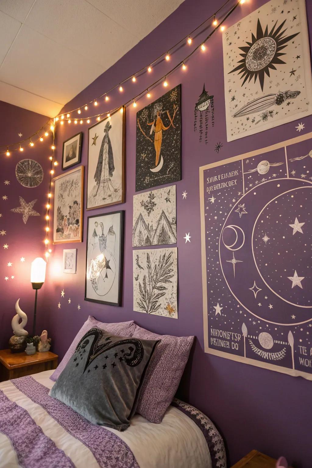 Mystical artwork turns walls into a canvas of enchantment.