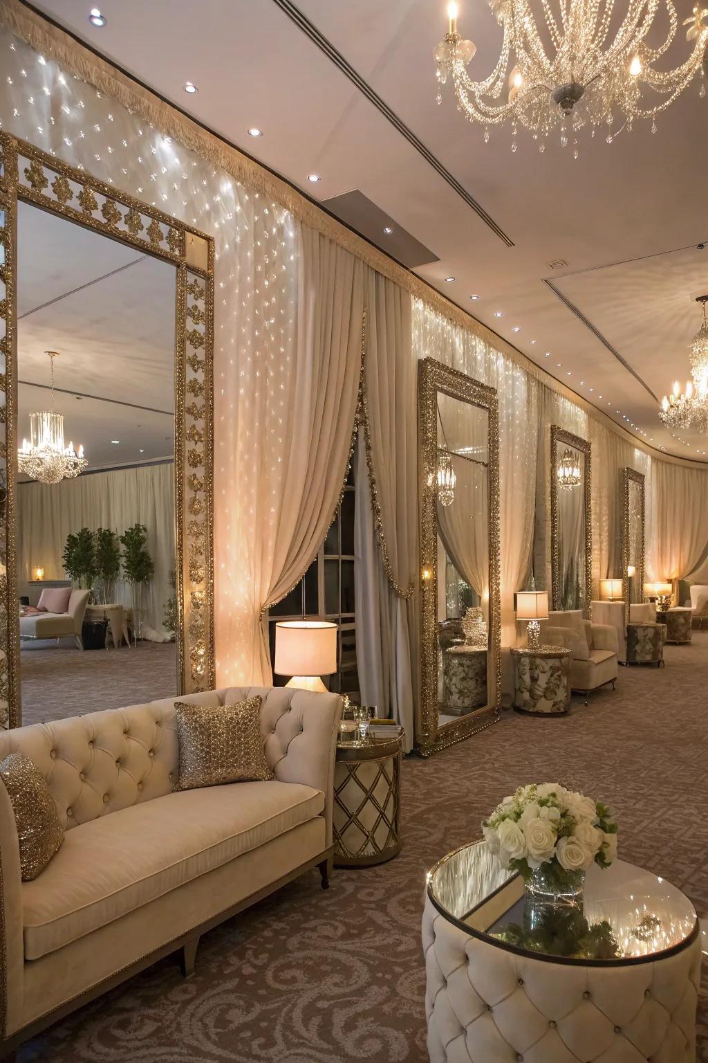 A glamorous space with a touch of sparkle.