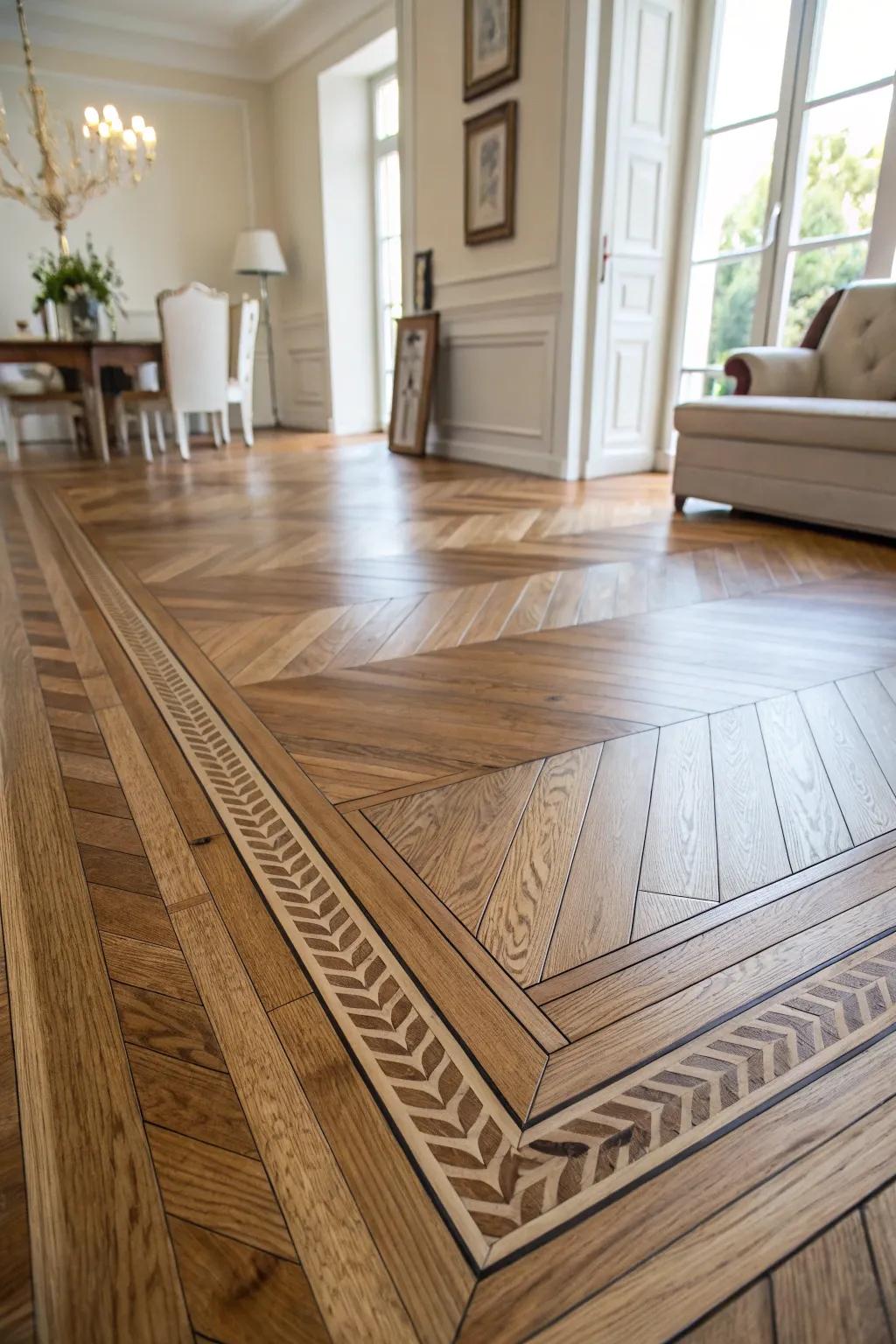 Simple straight-line perimeters accentuate room margins.