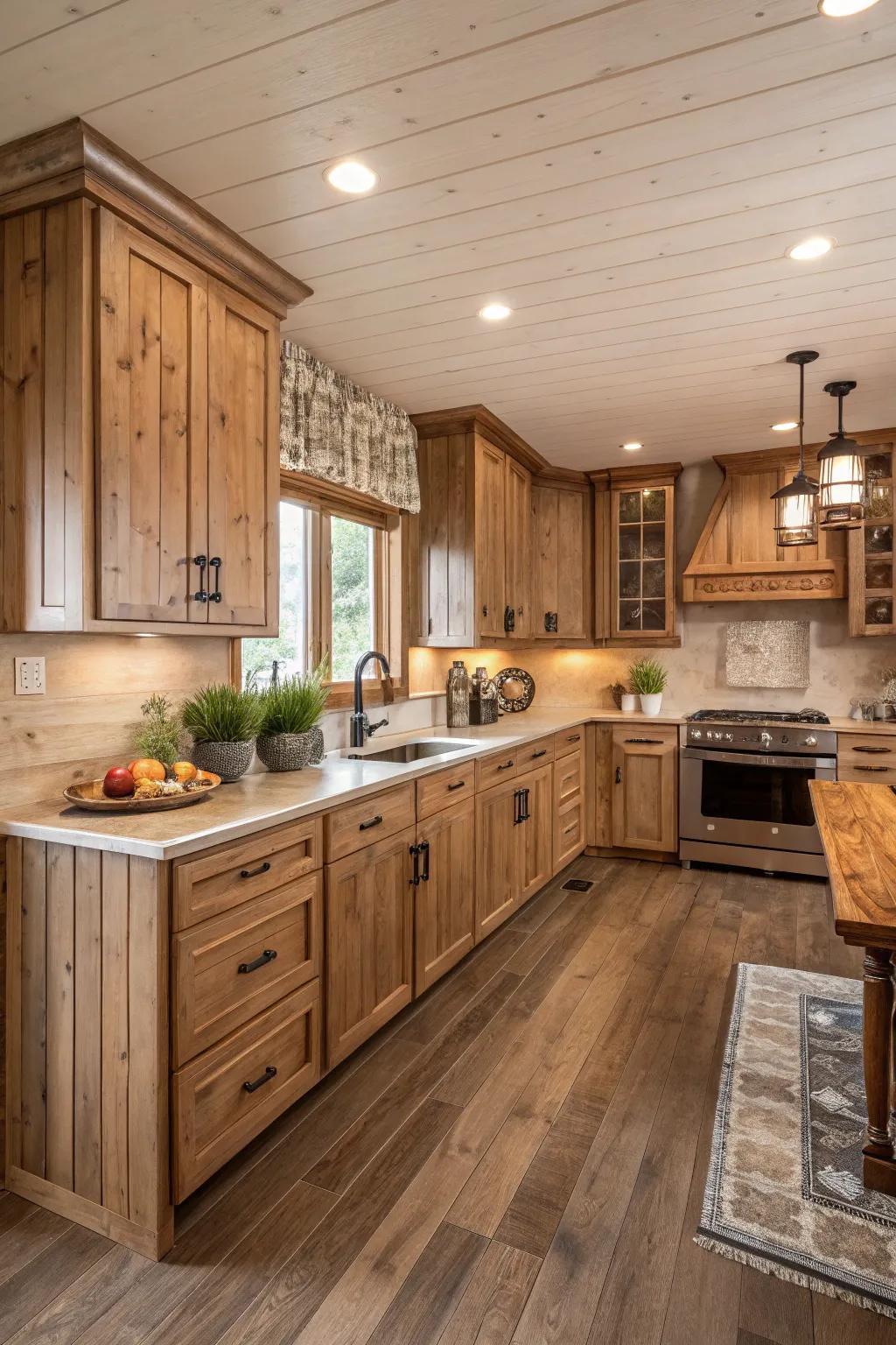 Natural wood panels seamlessly bridge the gap between the indoors and out.