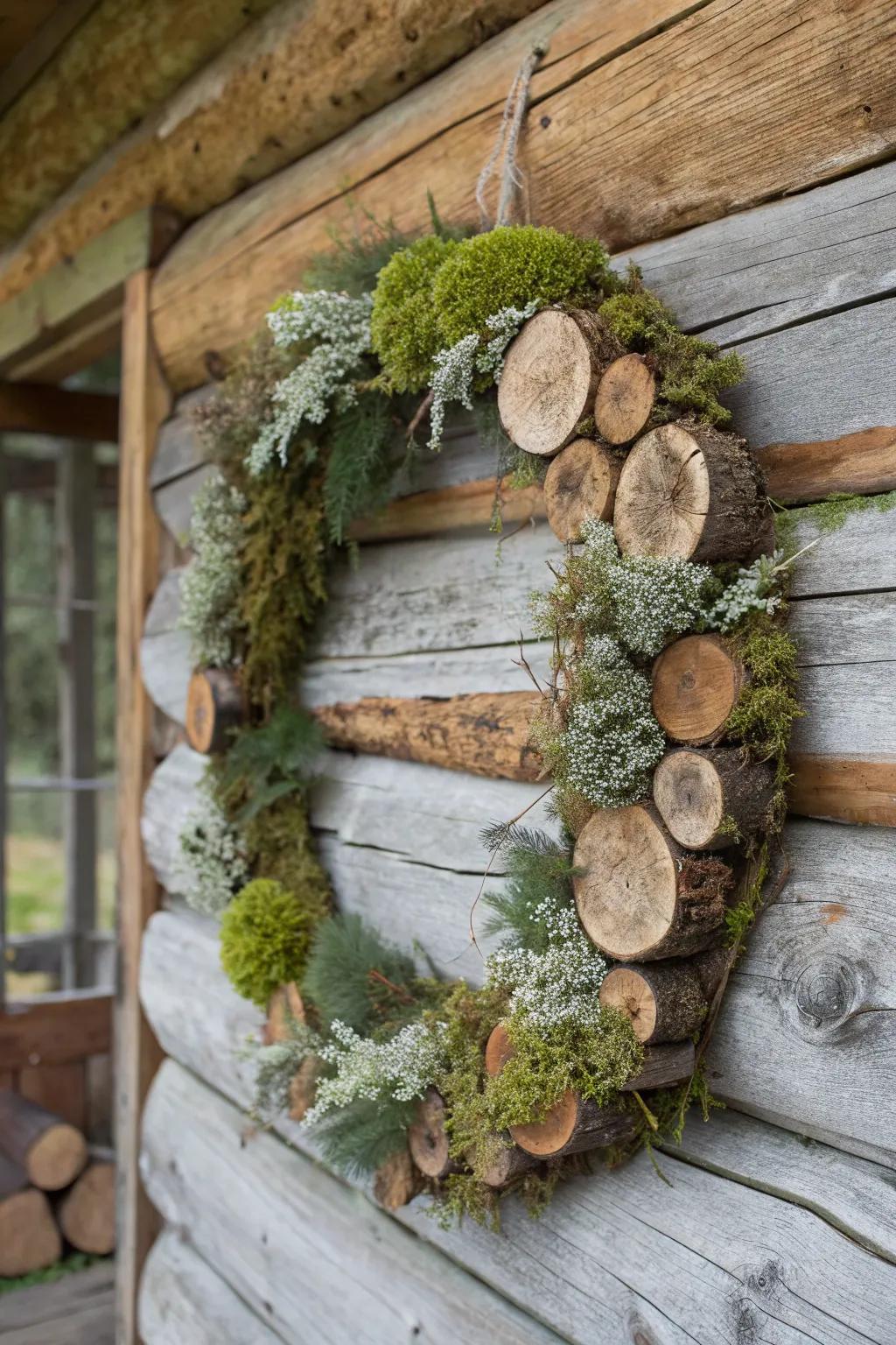 Nature-Inspired Wreath showcasing Moss embodies a woodland sensibility.