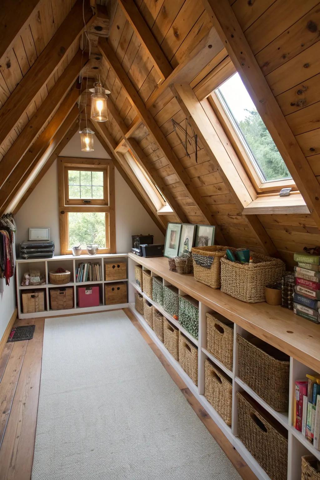 Harness every nook for imaginative storage and decoration.