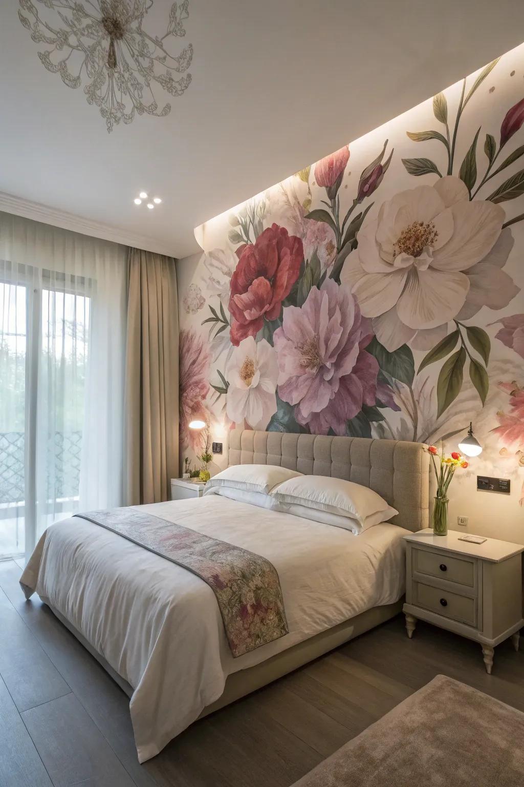 Embrace romance with floral fantasy murals.
