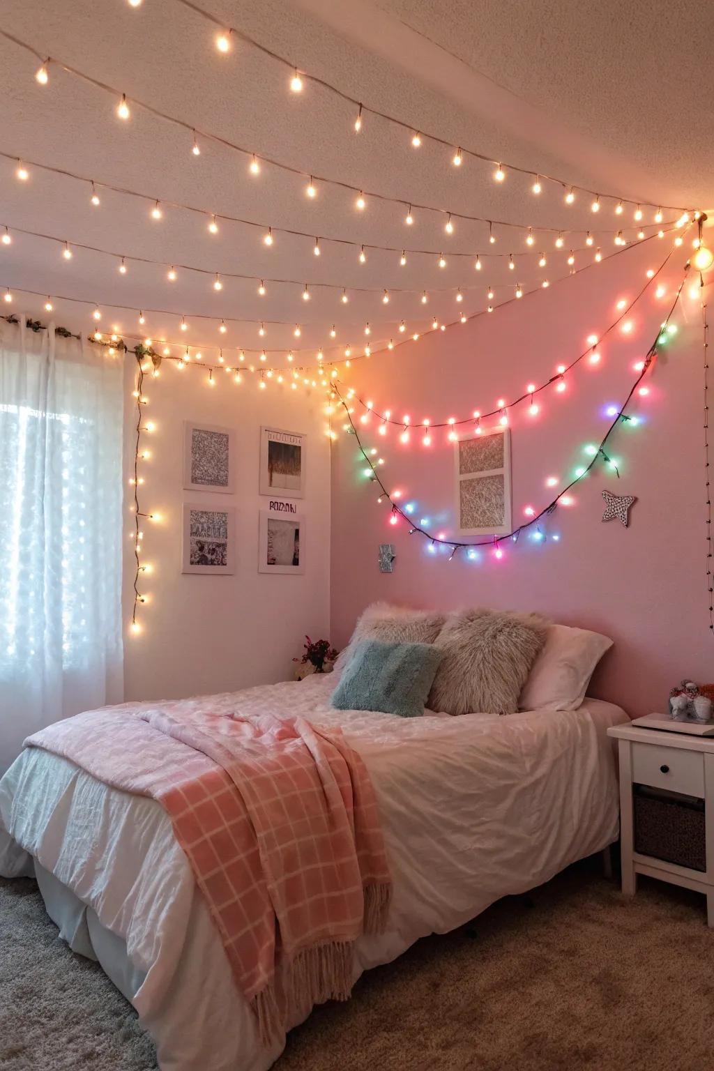 Introduce a burst of color with diverse fairy lights.