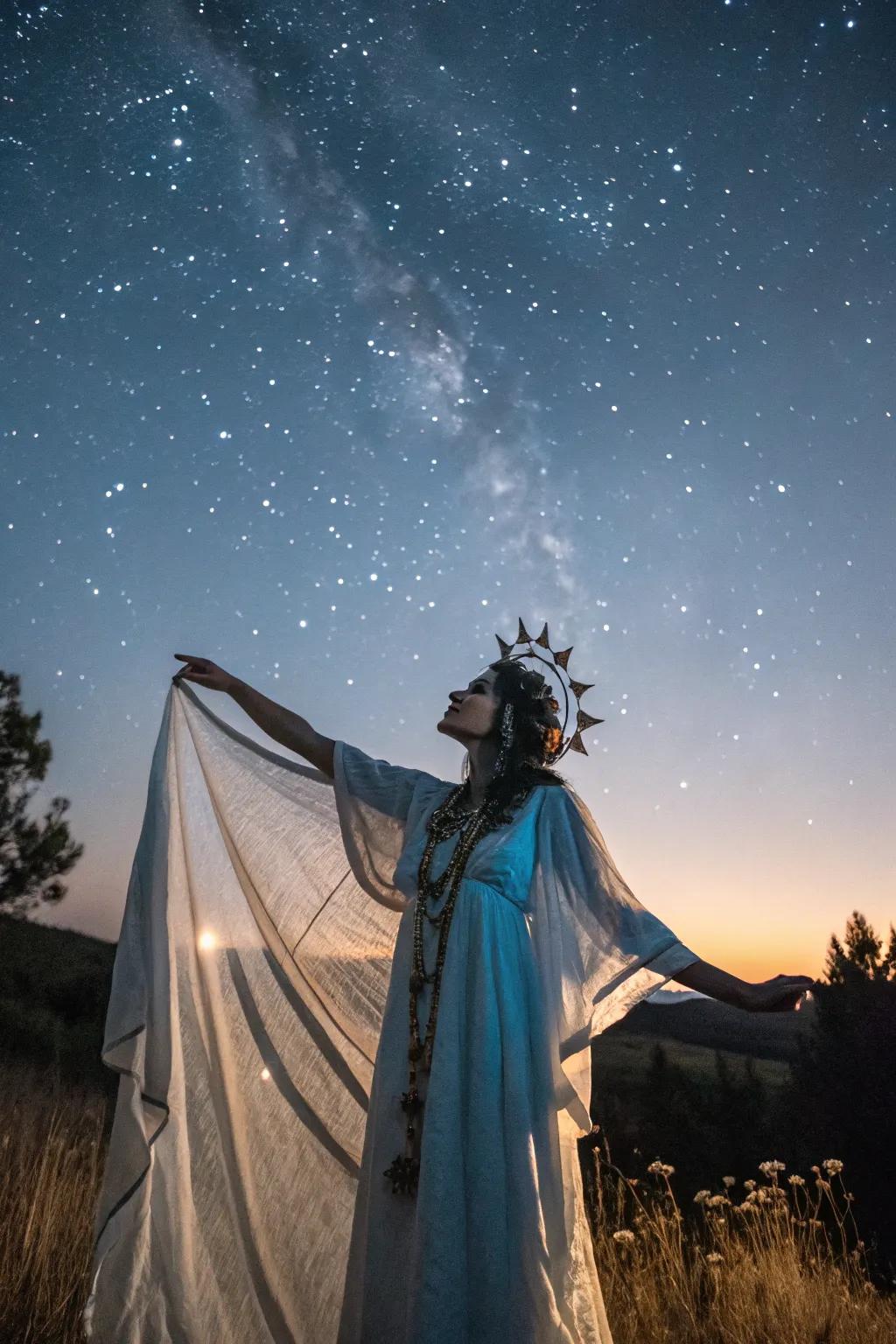 A deity radiating celestial charm.