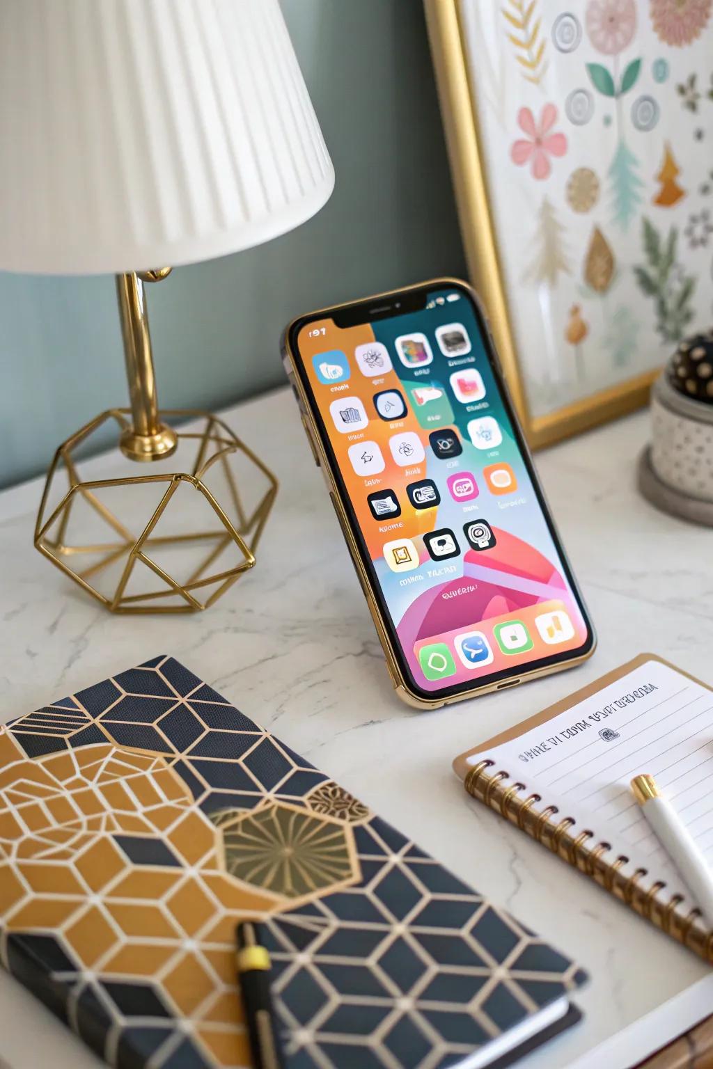 Shape designs add a modern edge to your home screen.