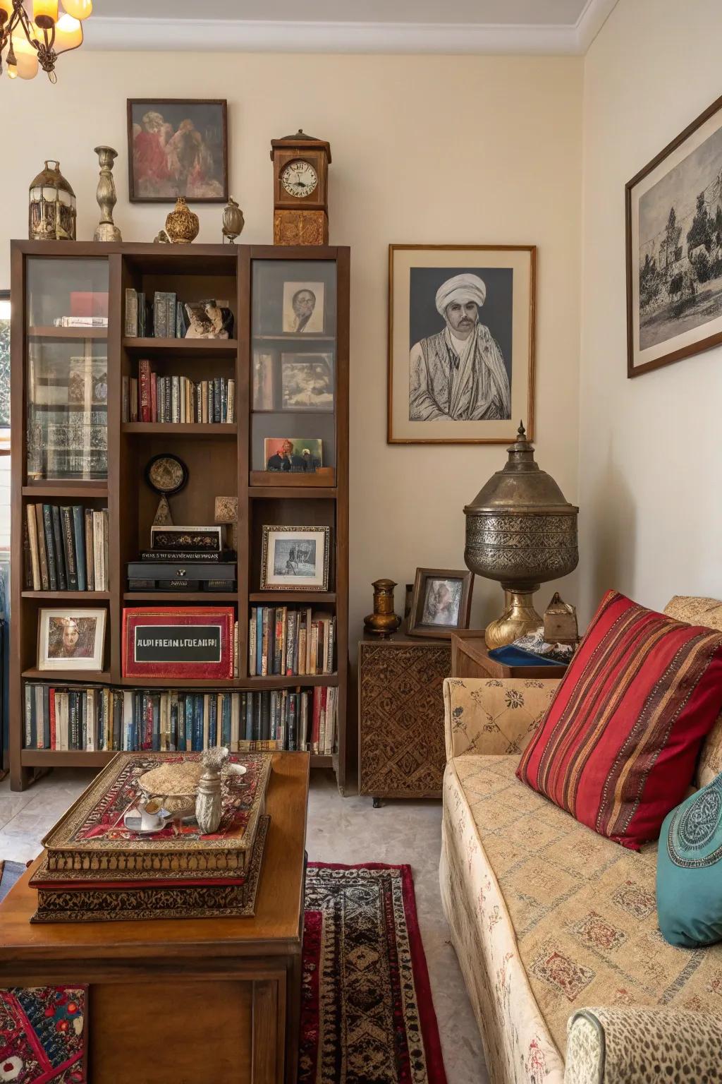 Personal decorative accents transform a living area into a depiction of your unique journey.