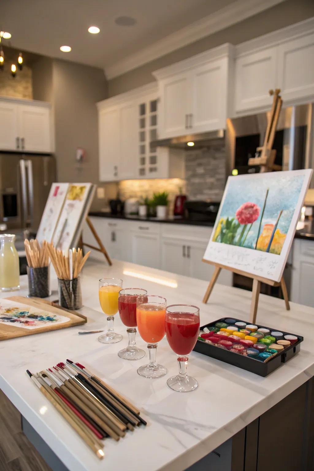 A relaxed draw and sip area for attendees to revel in.