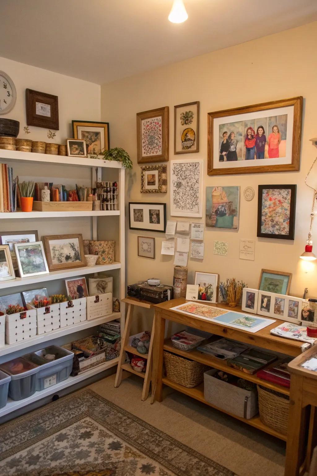 Your art area will be uniquely yours with personalized details.