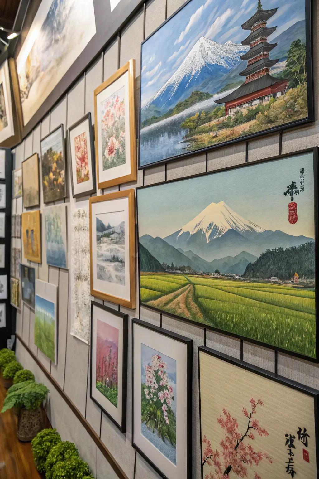 Wall art bringing nature and culture into the home design.