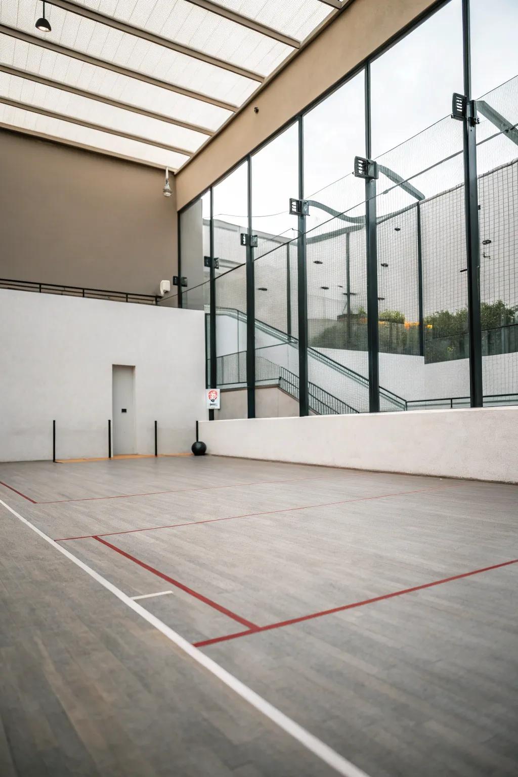 With a minimalist sports court design, embrace sleek modernism.