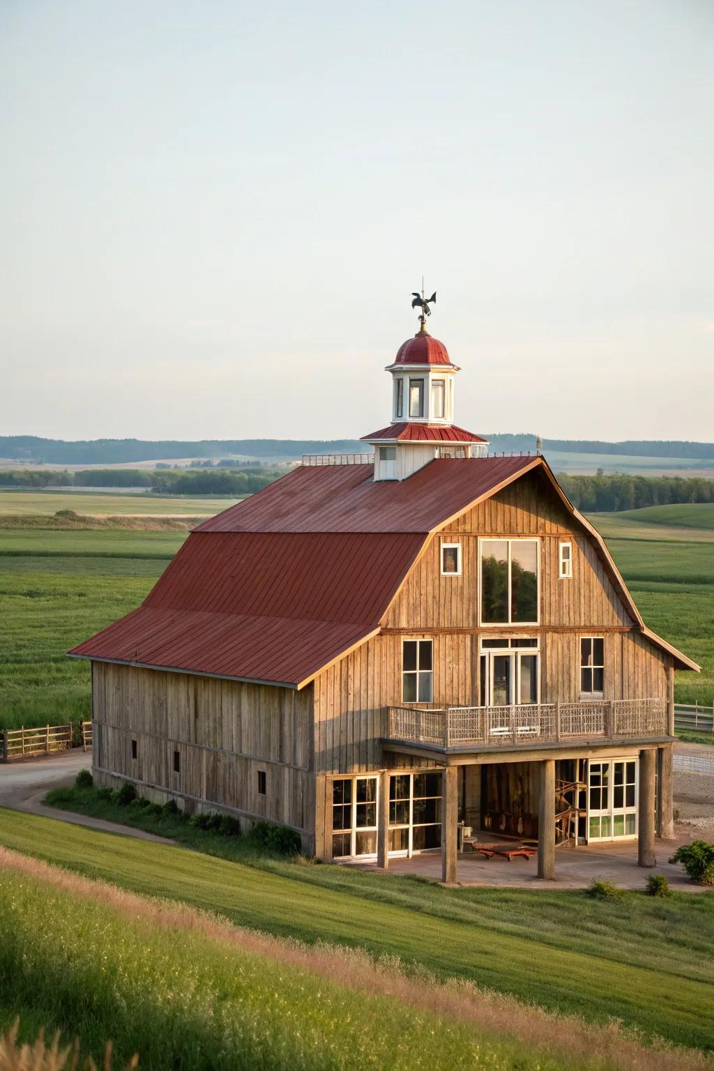 Innovative structures like cupolas adding character and function.