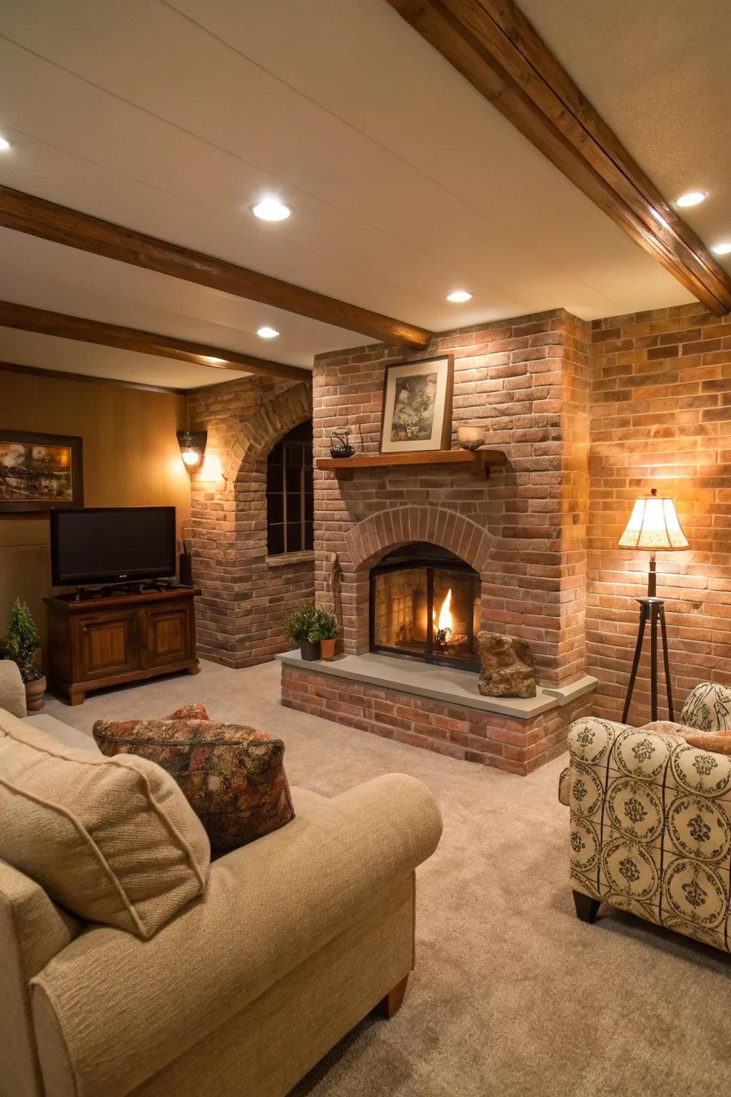 Brick details bring comfort and character.