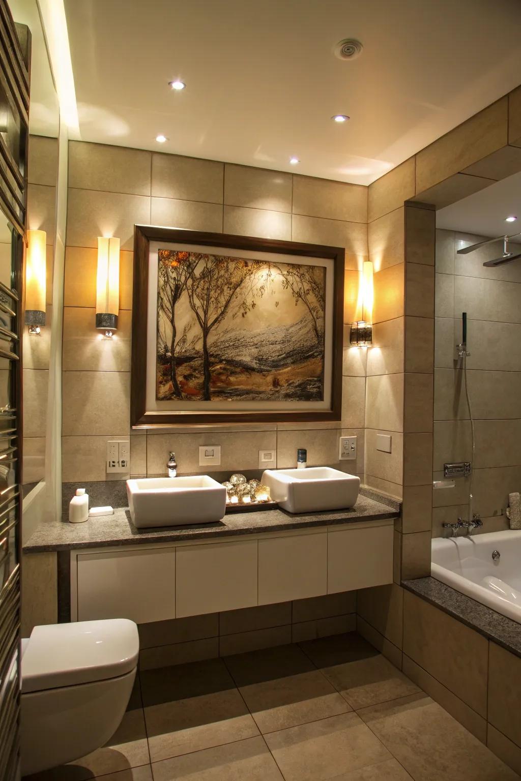 Accent lighting adds focus and drama.