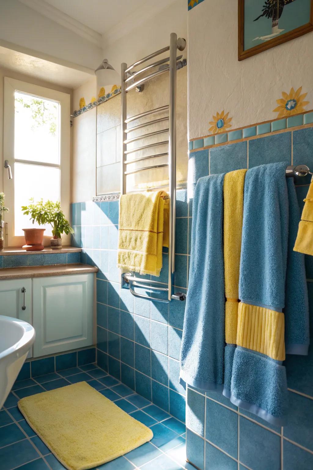 Azure and gold textiles append an invigorating and vibrant element.