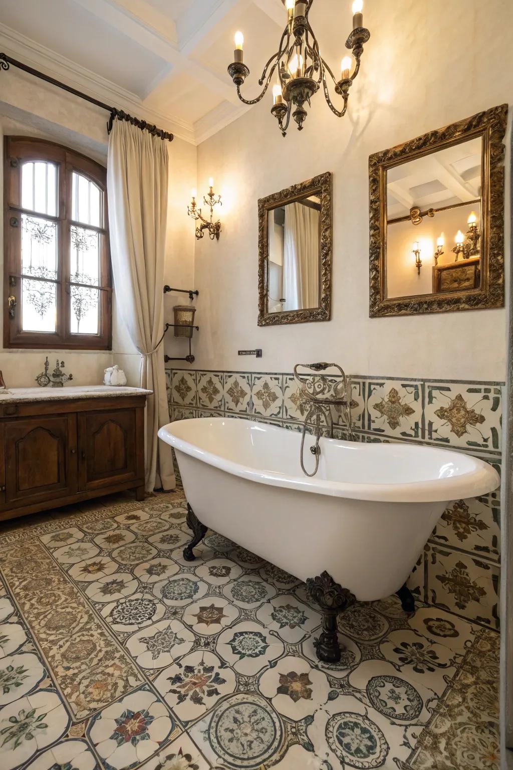 Imbue ageless charm with retro bathroom plumbing.