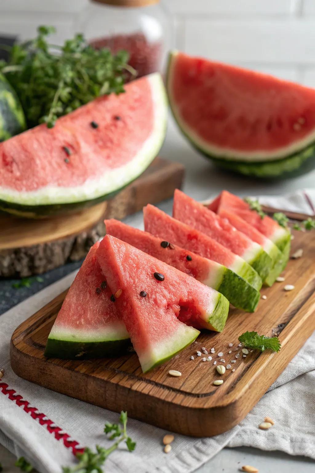 Juicy watermelon gives a refreshing palate cleanser