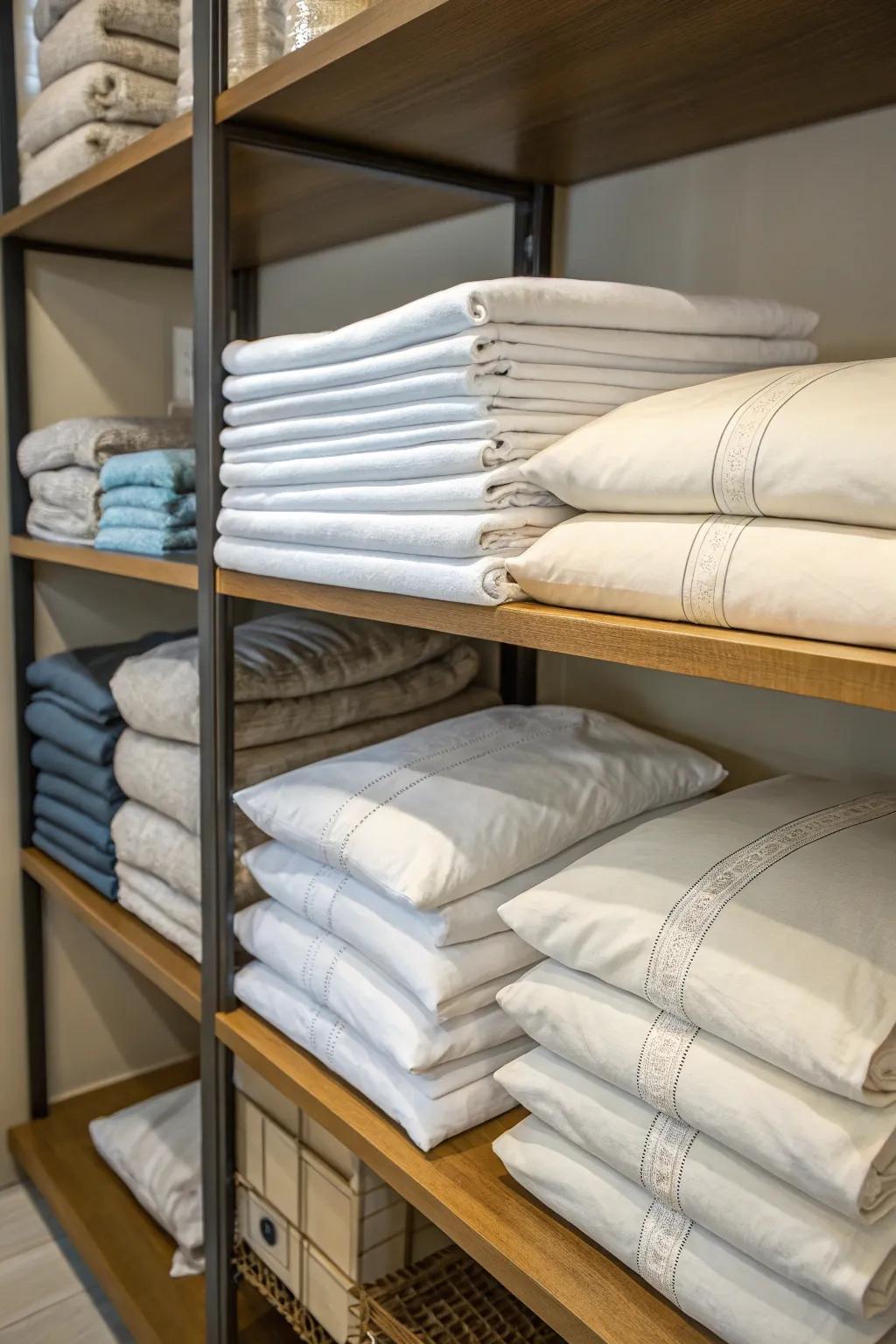 Pillowcase bundles keep related sheet sets together and organized.