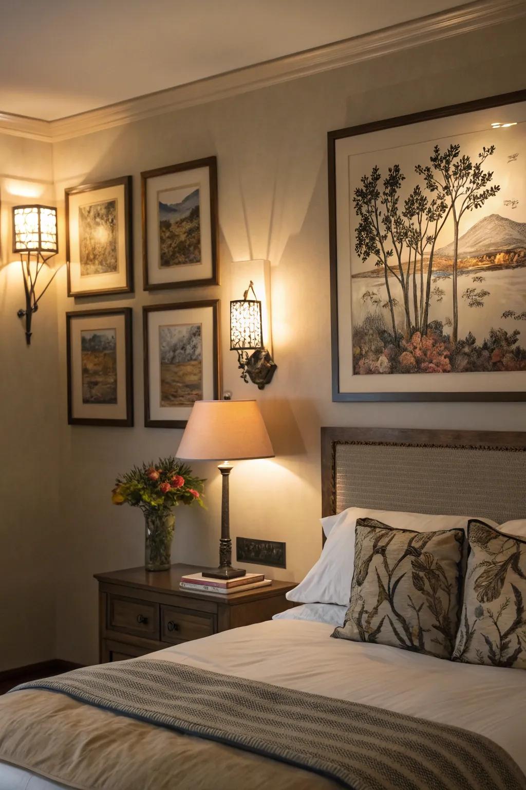 Strategic lighting makes your art the focal point of the room.