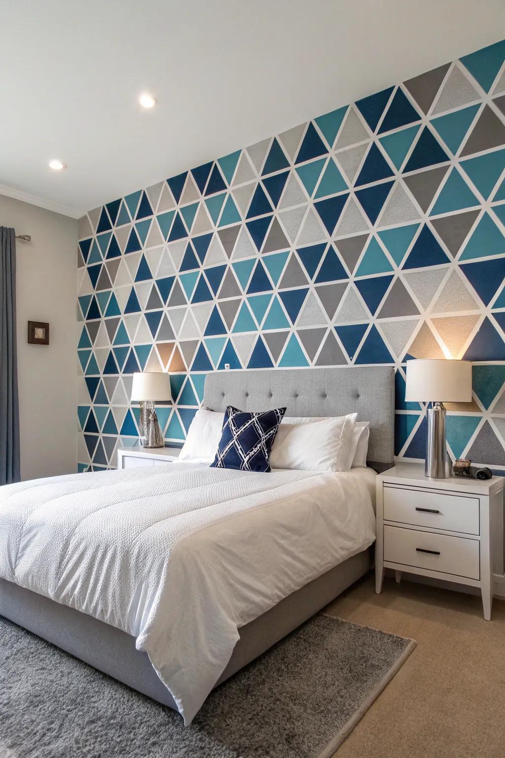 Highlight walls individualize and define bedroom spaces.