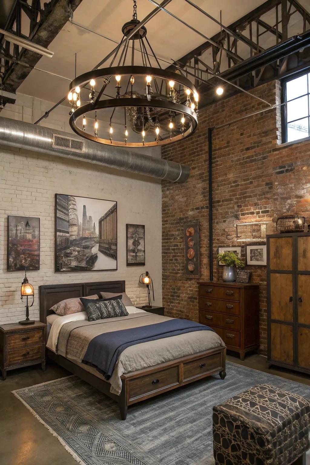 Achieve an industrial edge with a metal fixture.