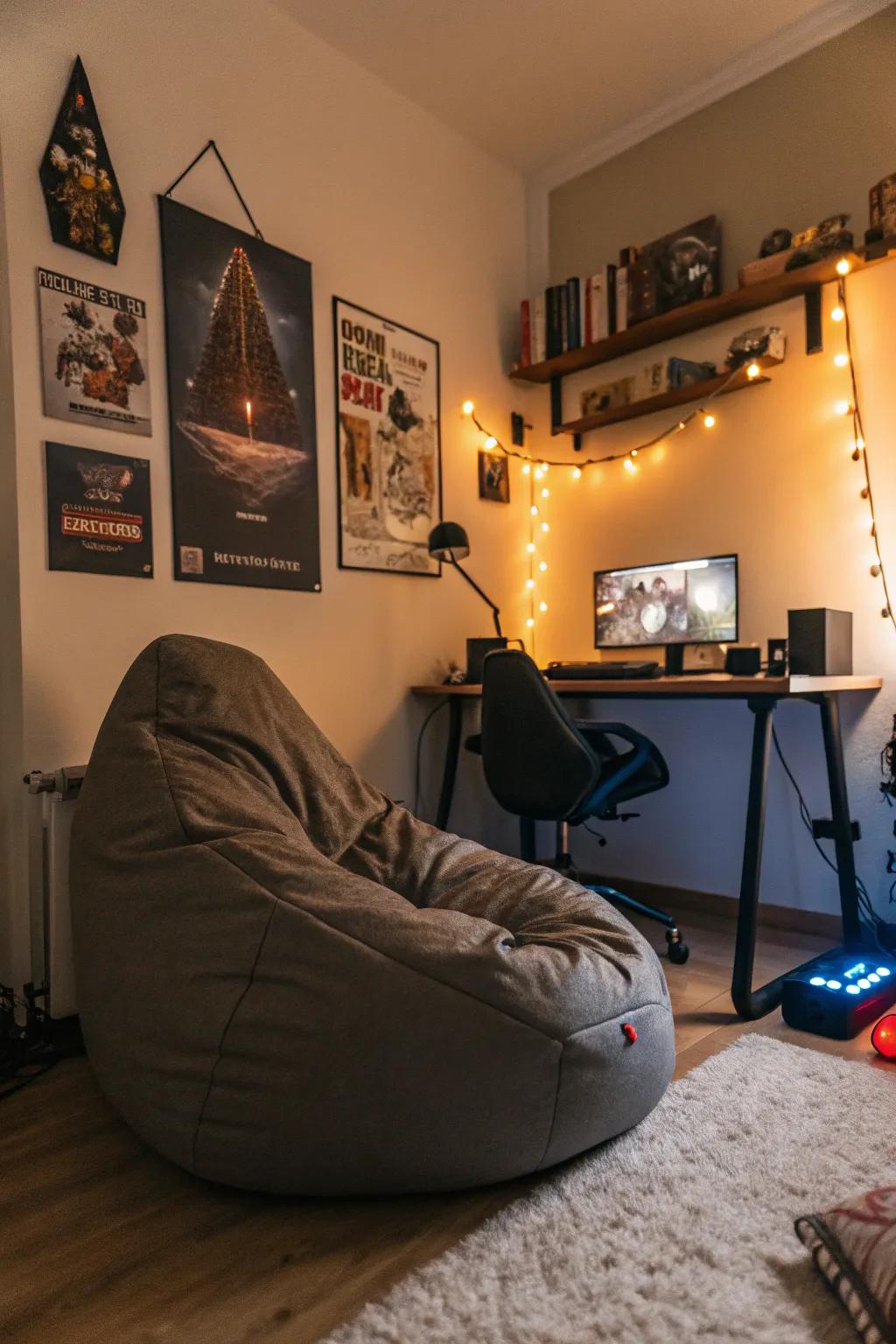 Relaxing seating adds comfort to your gaming space.