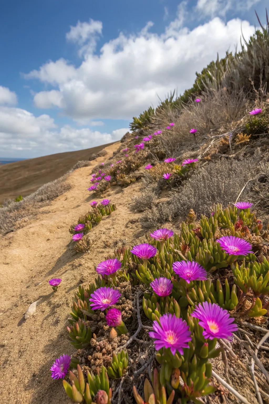 Purple Jewel Plant thrives in dry conditions and introduces vivid color.