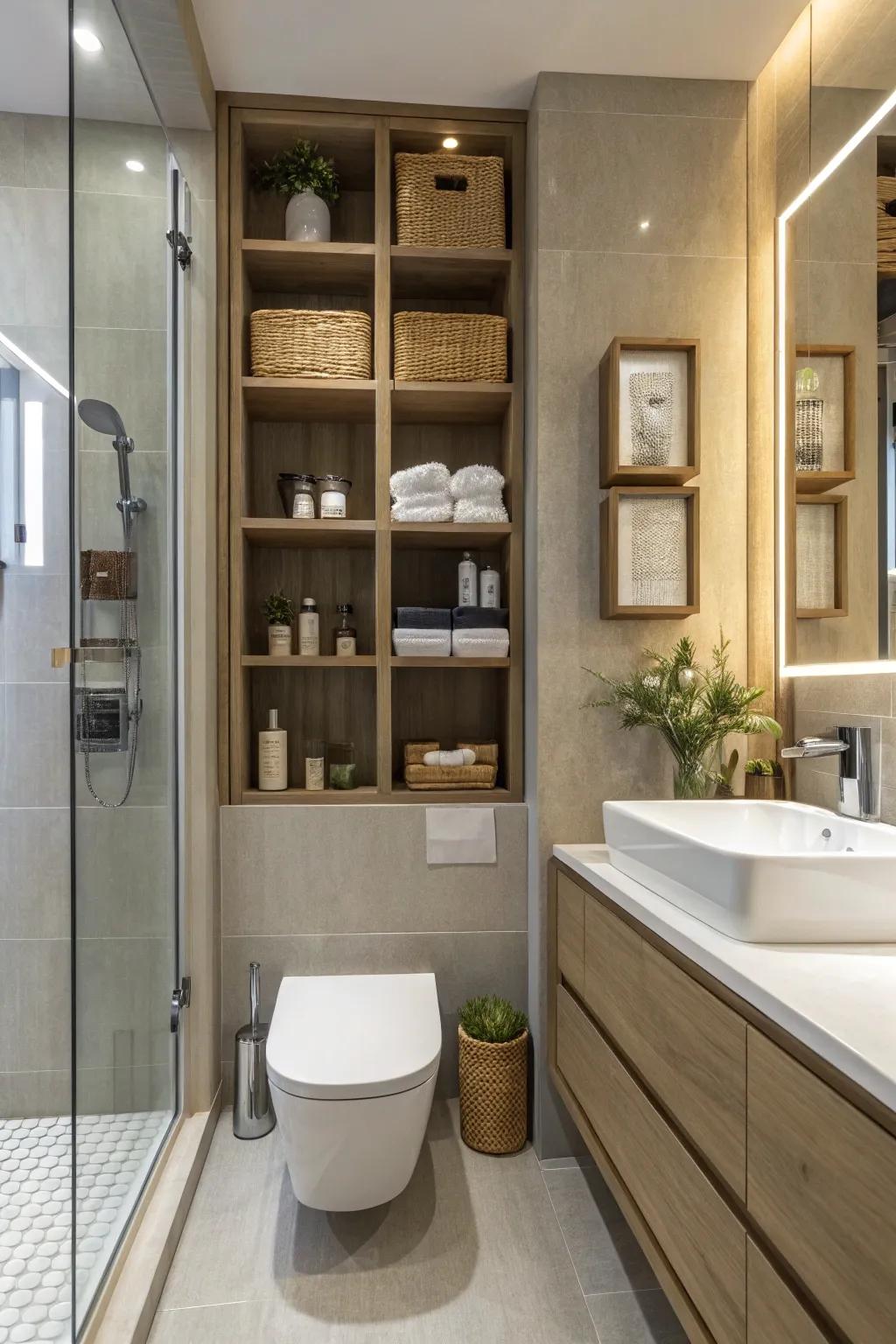 Cube shelving presents modular, adaptable keeping.