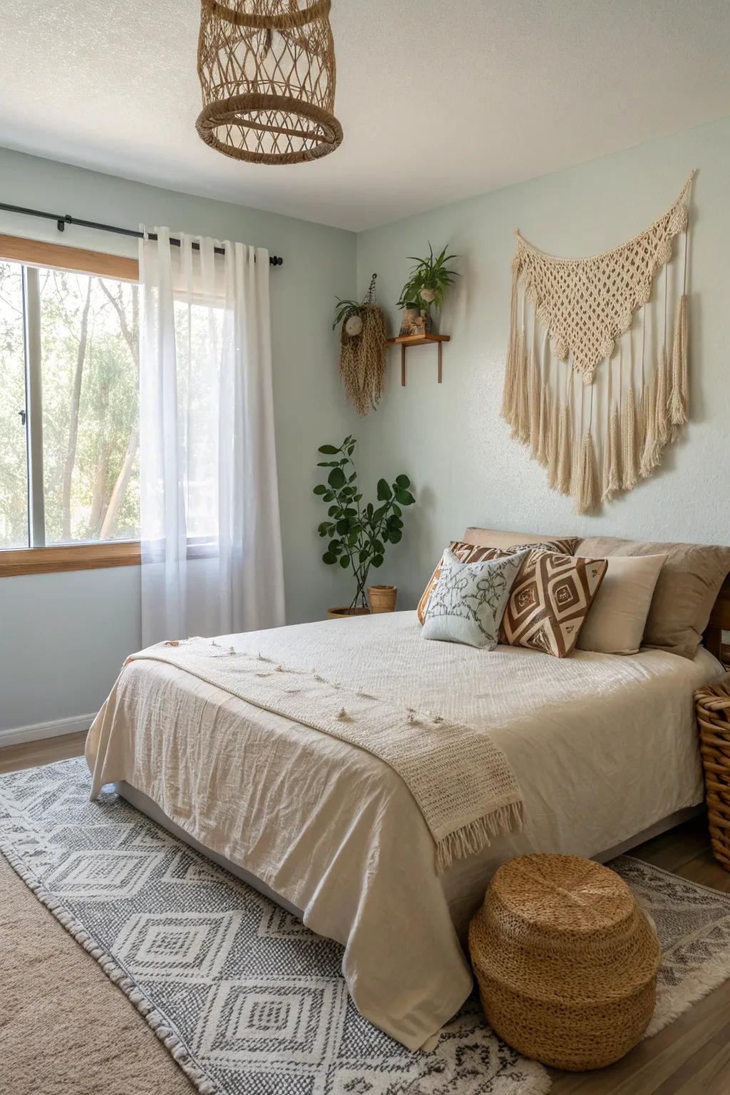 Minimalist components can enhance the boho aesthetic.