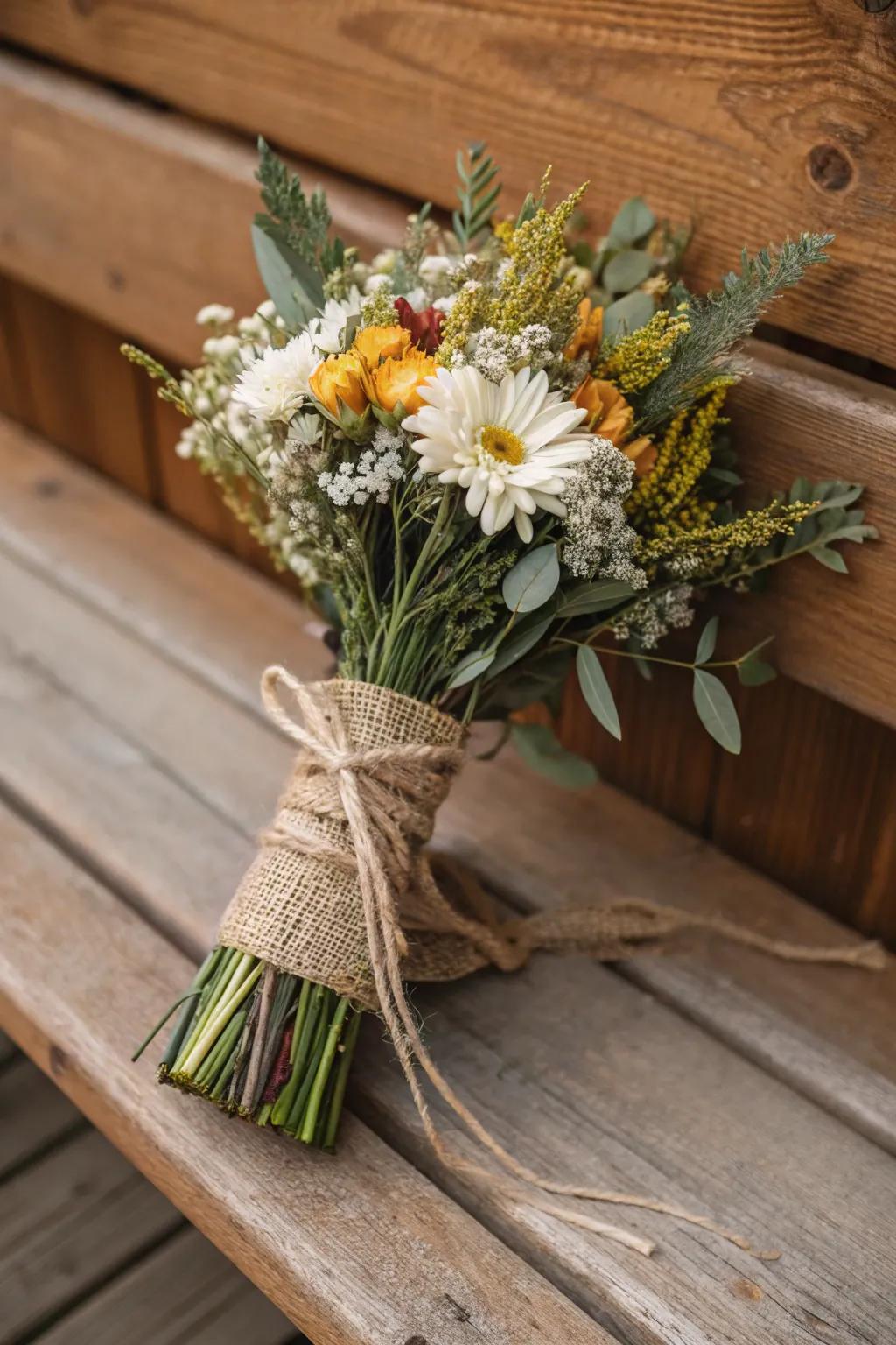 Earthy bouquets infuse warmth and charm into any setting.
