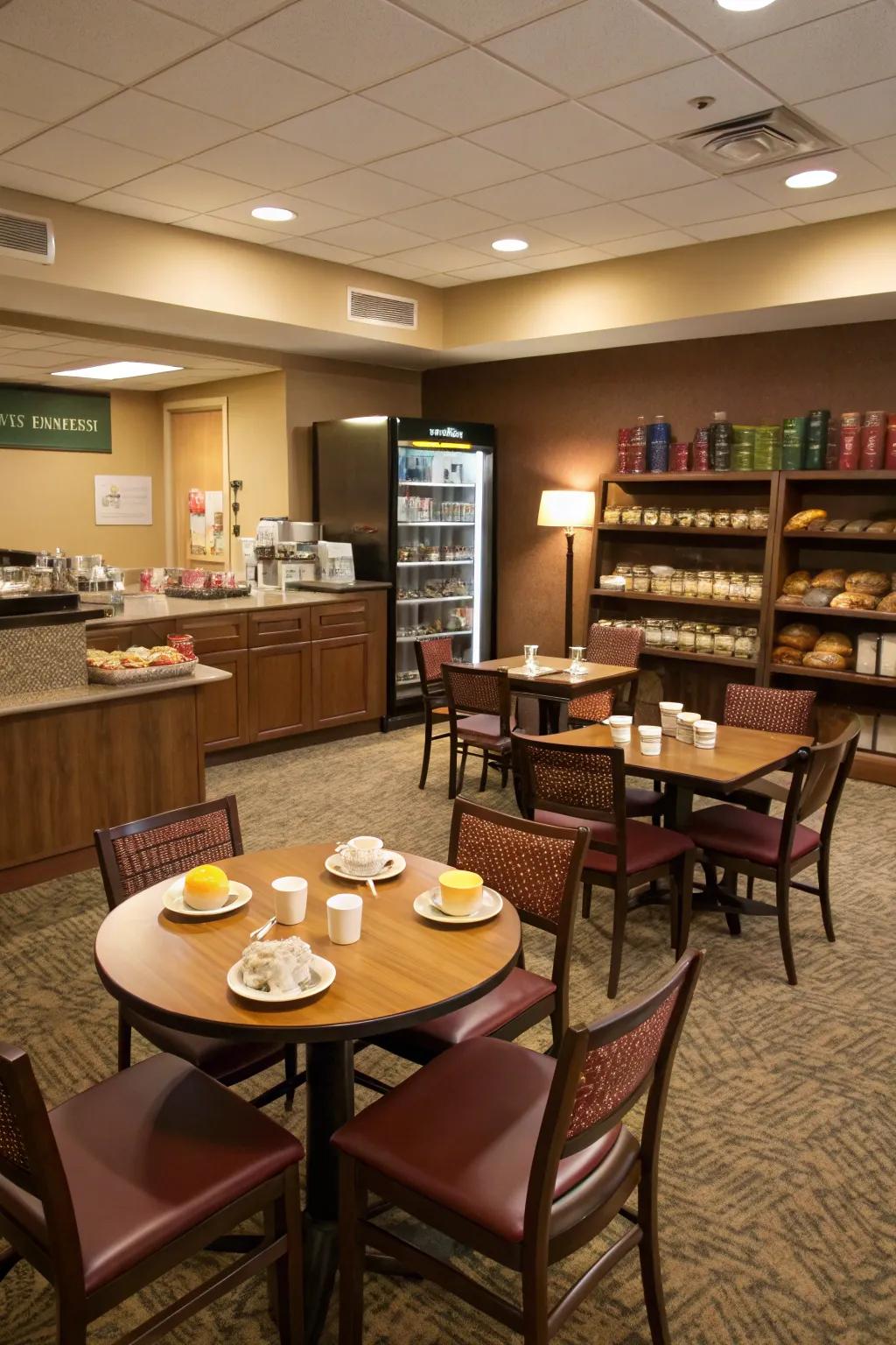 Eating zones encourage social bonding and leisure.