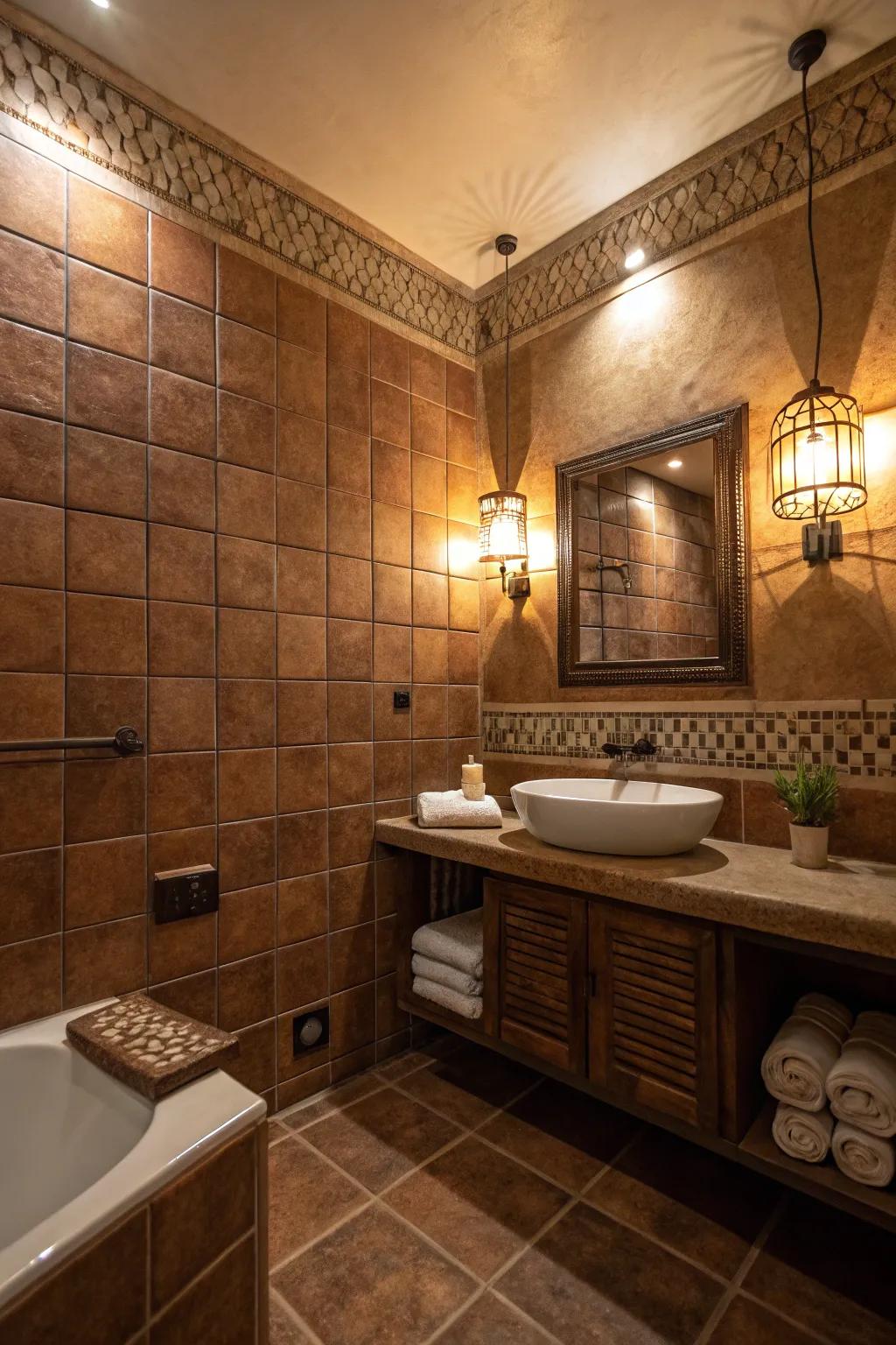 Make depth utilizing textured tiles.