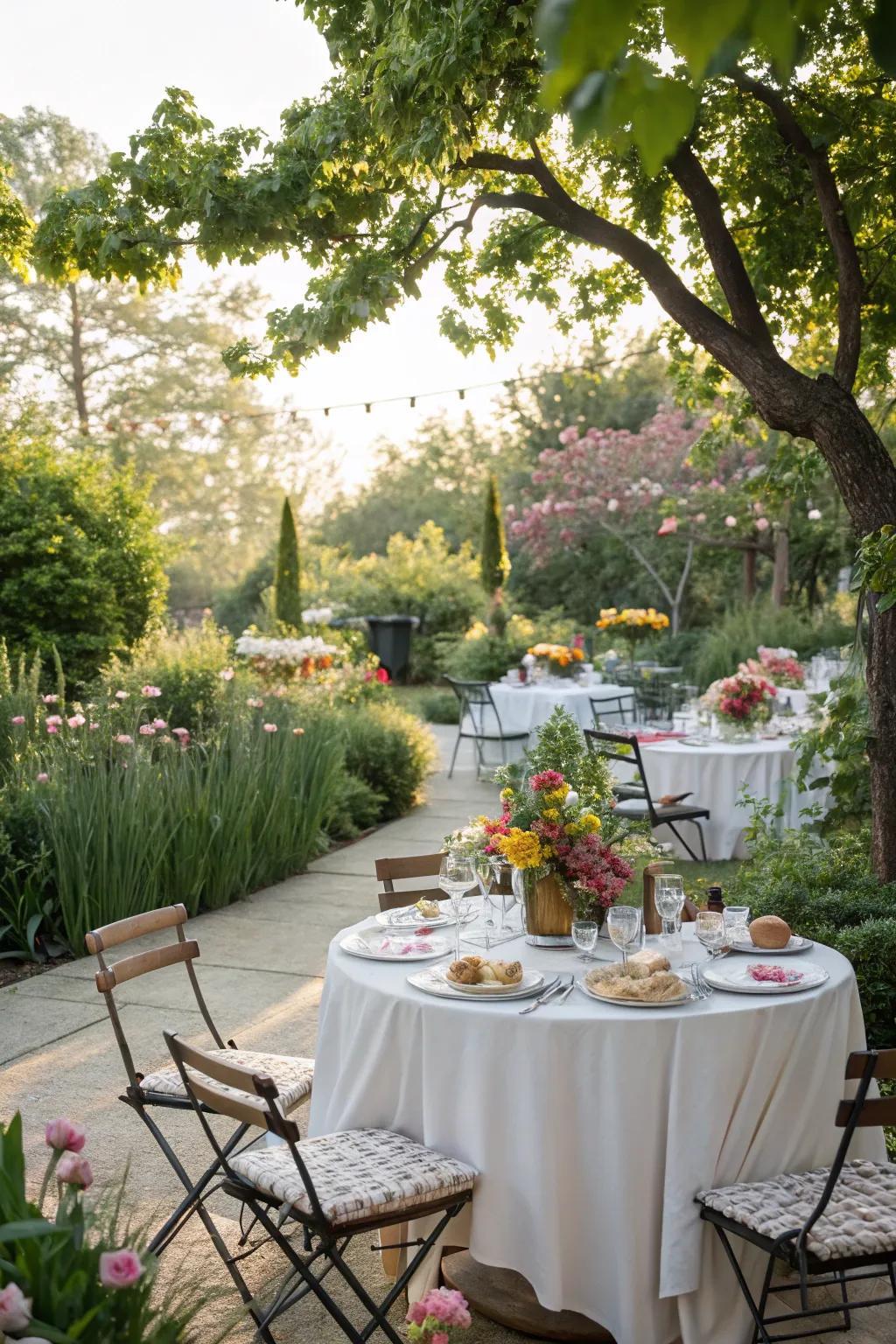 An open-air garden brunch provides a refreshing change of scenery.