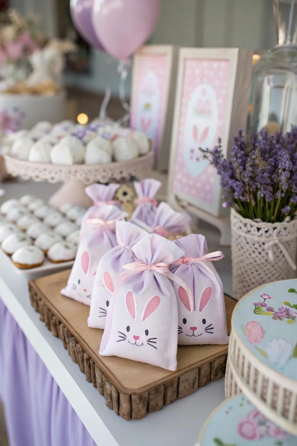 Adorable bunny-themed party mementos to express gratitude to attendees.