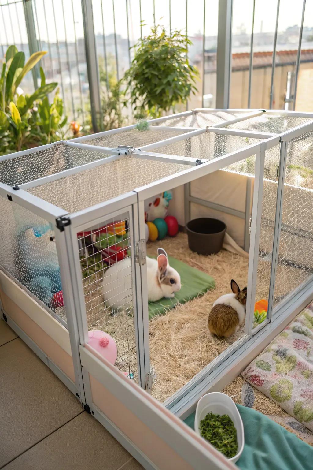 See-through surfaces make the enclosure appear more expansive.