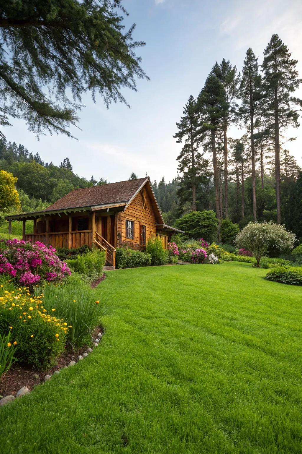 A rich verdant turf offers a revitalizing, welcoming area.