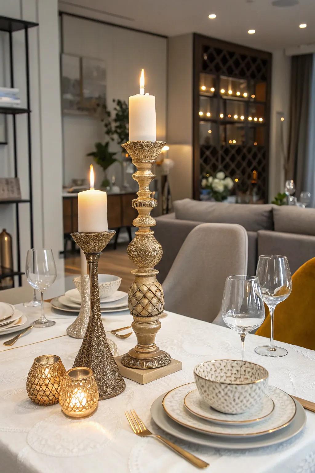 Any table's centerpiece is undoubtedly ornamental light holders.