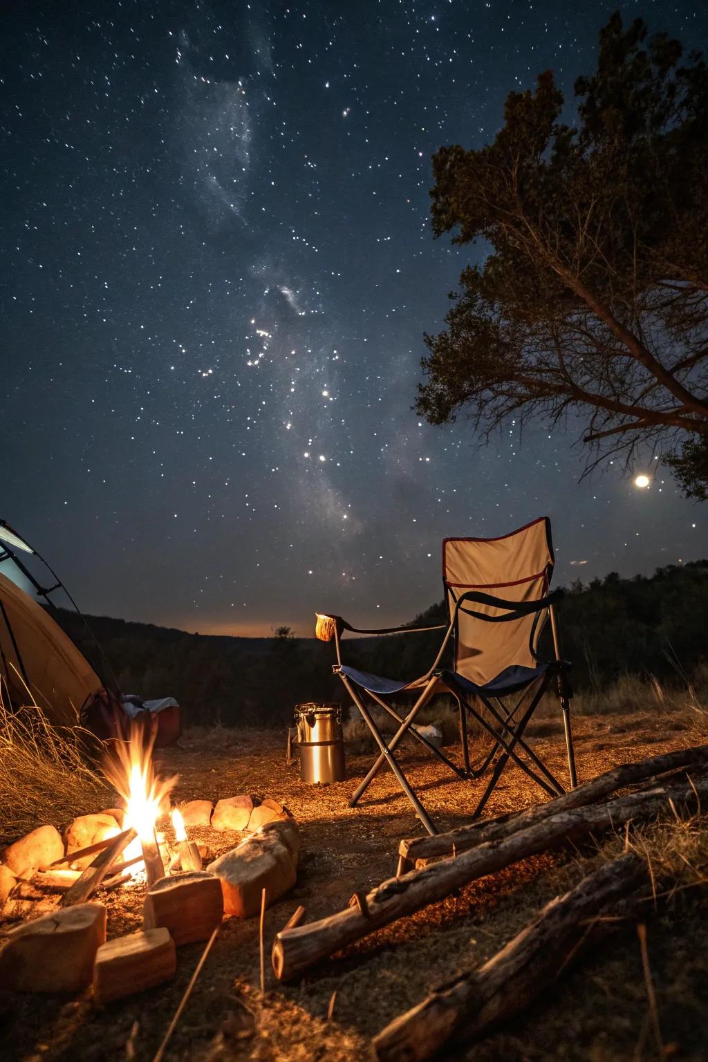 Unwind in style using cozy camp seating.