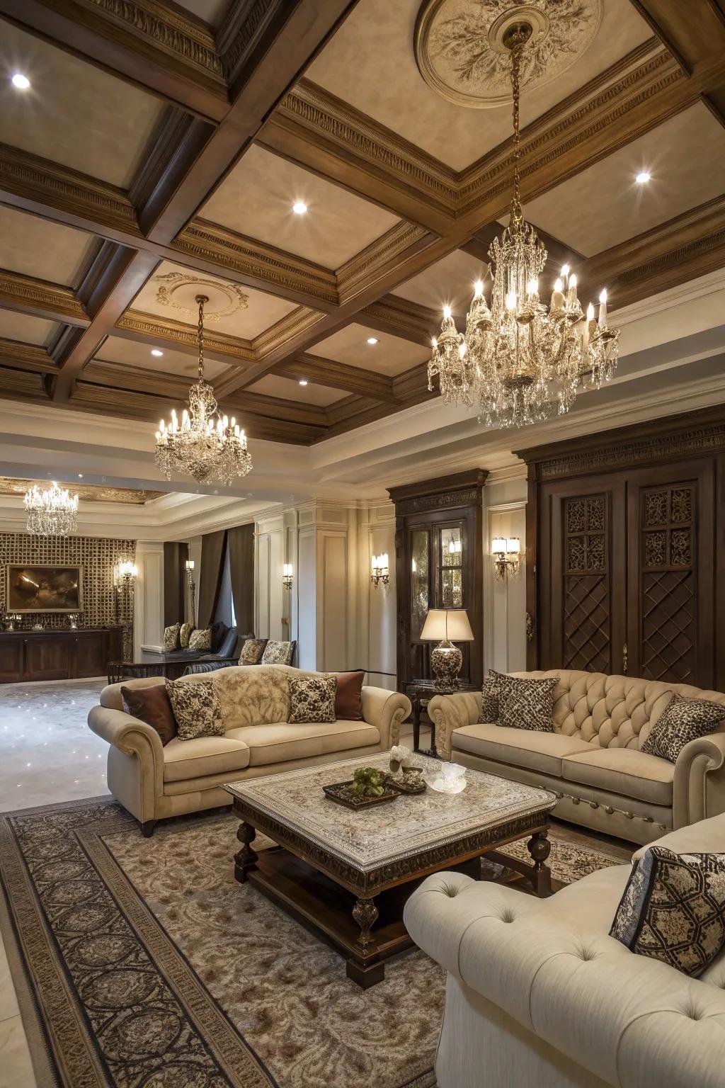 Grid ceilings add dimension and elegance.