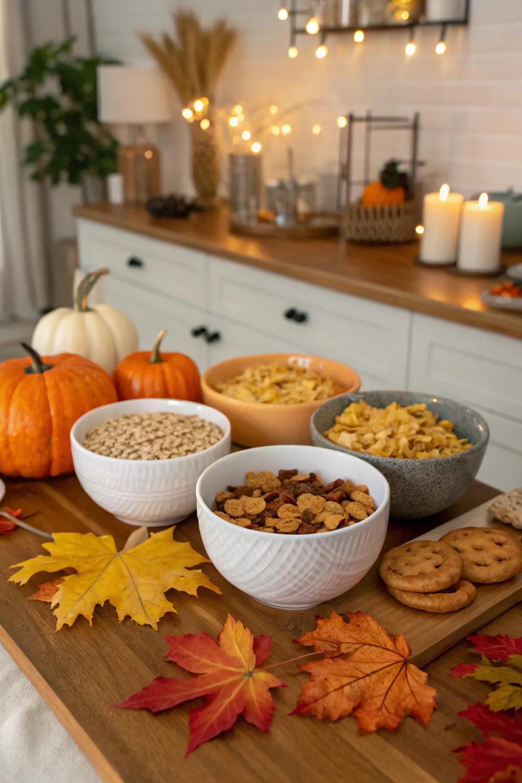 Seasonal decorations refresh your cereal spot and keep it inviting.