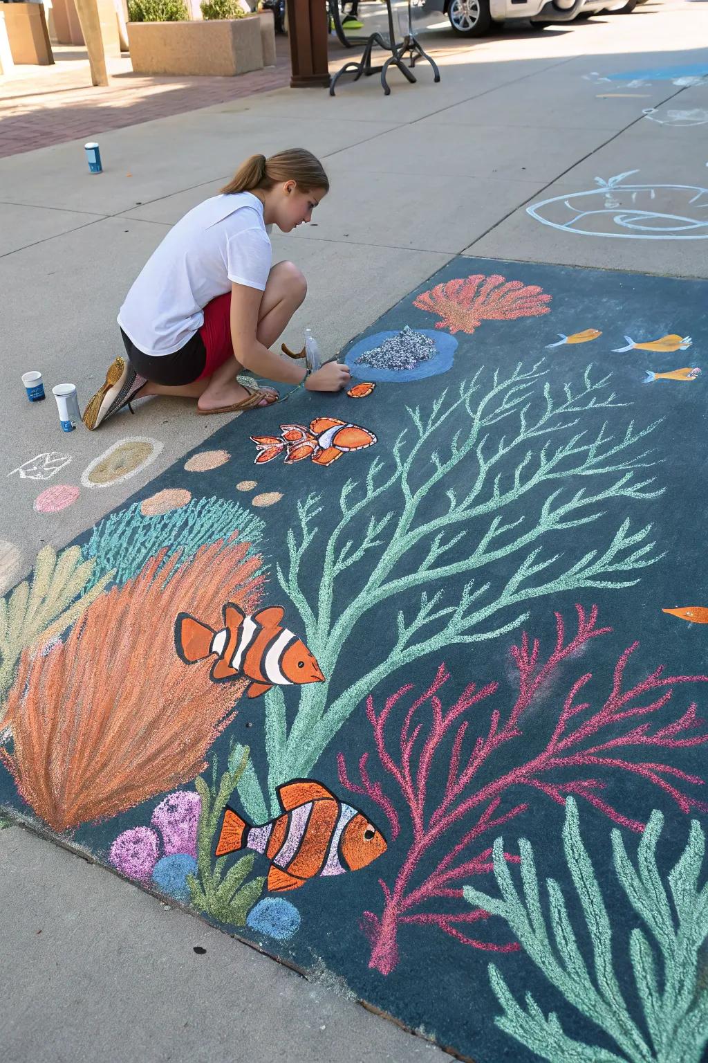 An aquatic art stick masterpiece showcasing a submerged realm.